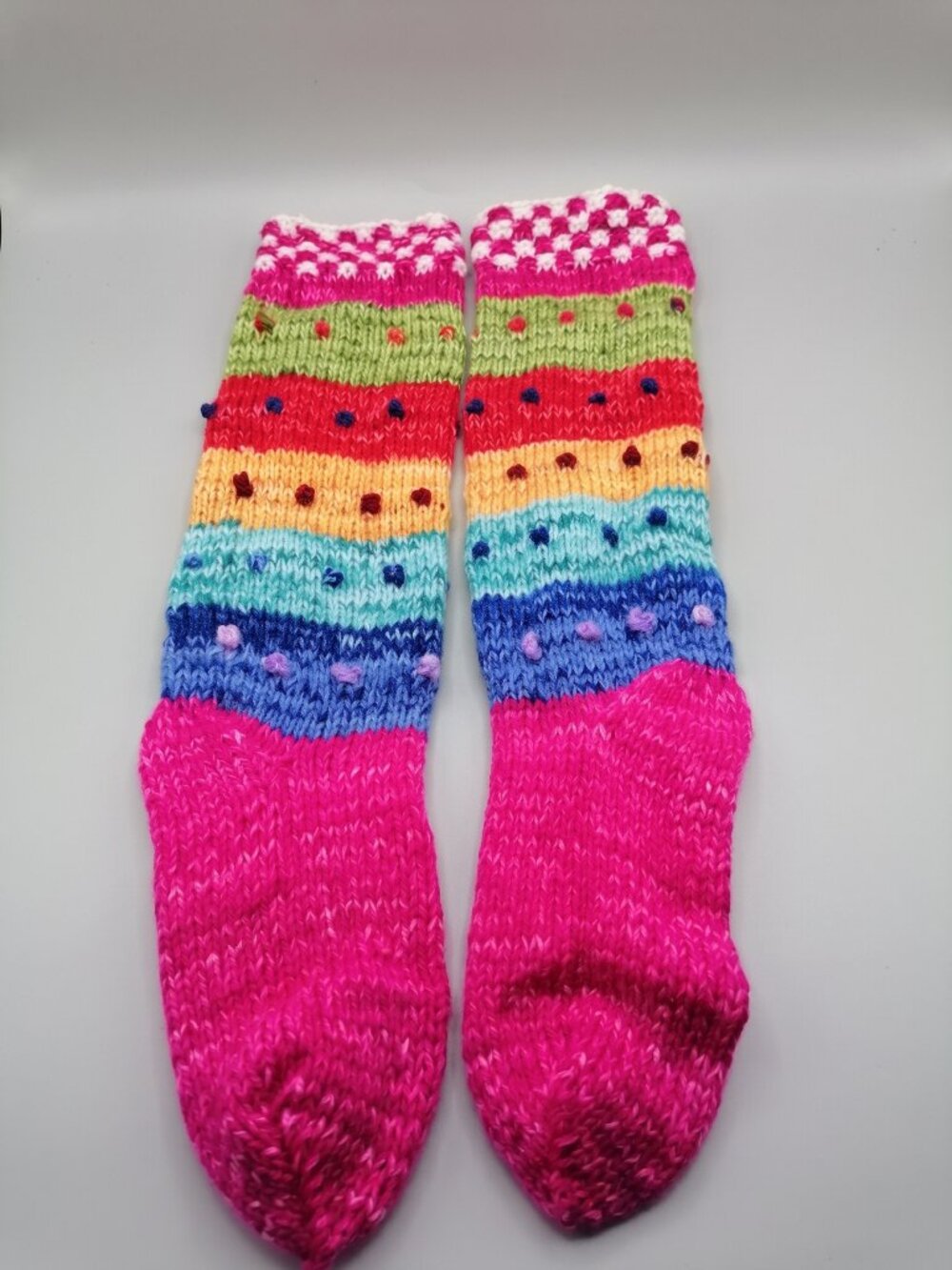 Multicolor Hand-Knitted Leg Warmers – Warm, Unisex, for Winter